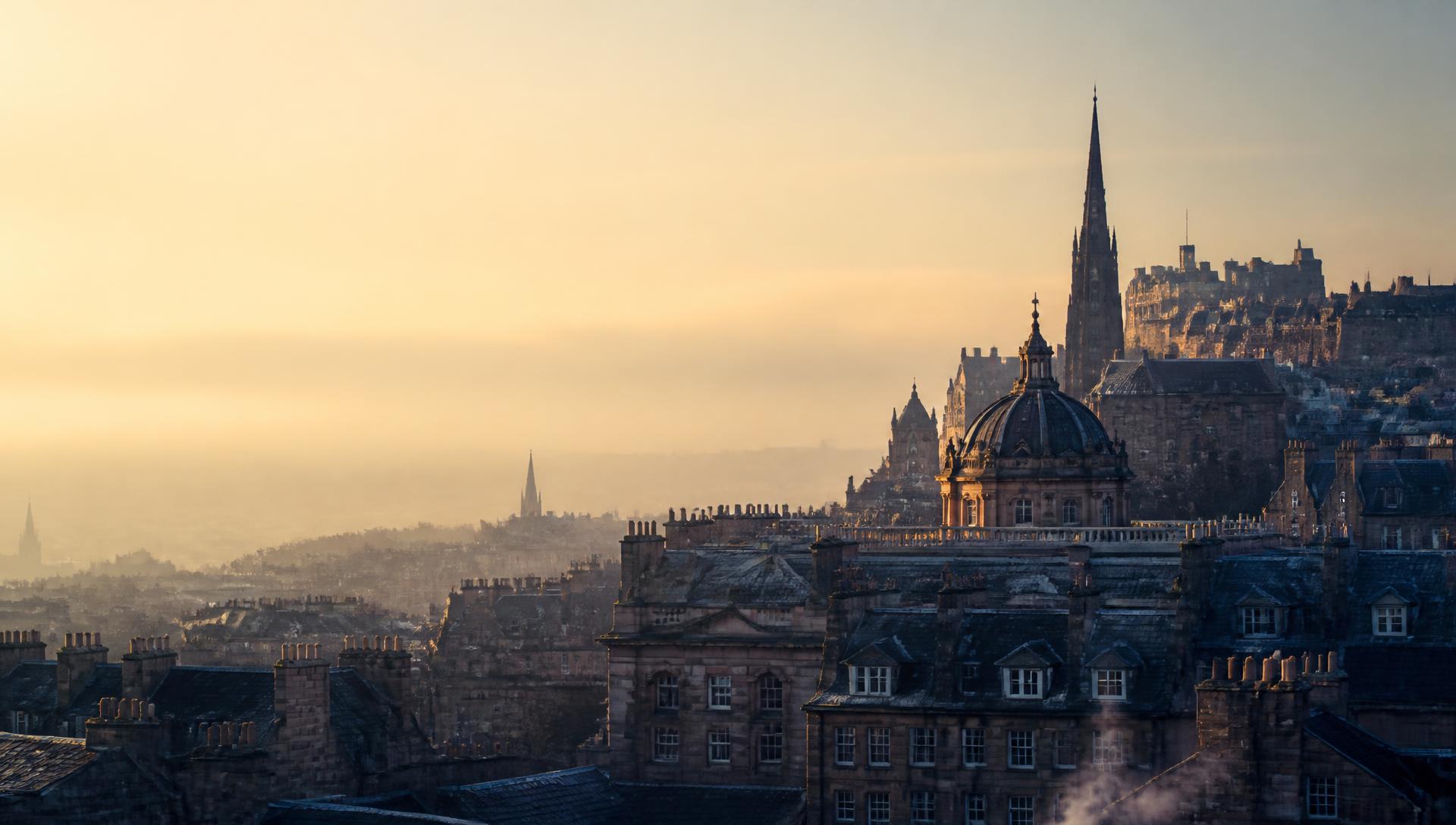 Edinburgh Old Town rooftops at dawn